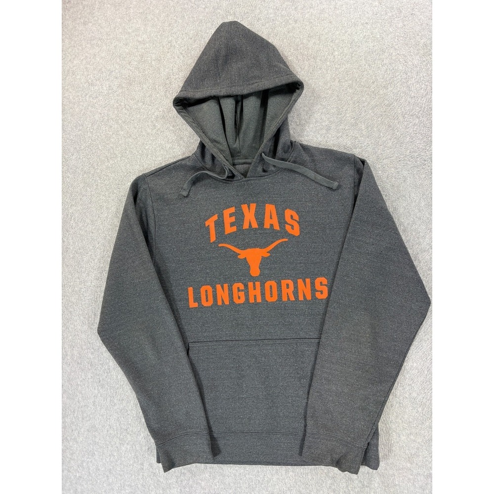 Texas Longhorns Screened Logo Campus Hoodie Sweatshirt (Men's Medium) Gray